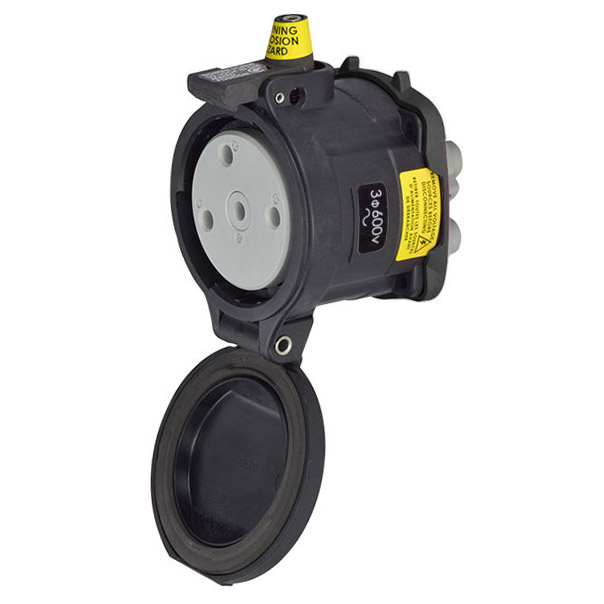 35-64183-C-K14-HAZ - DS100C RECEPTACLE POLY BLACK SIZE 4 TYPE 4X 3P+G 100A 600 VAC 60 Hz NO AUX